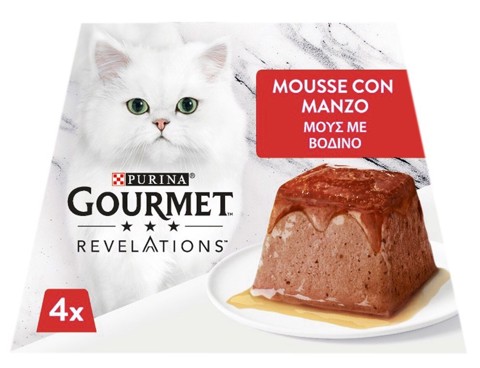 GOURMET 12455642 REVELATIONS per gatto Adulto Mousse con Manzo 4x57 g