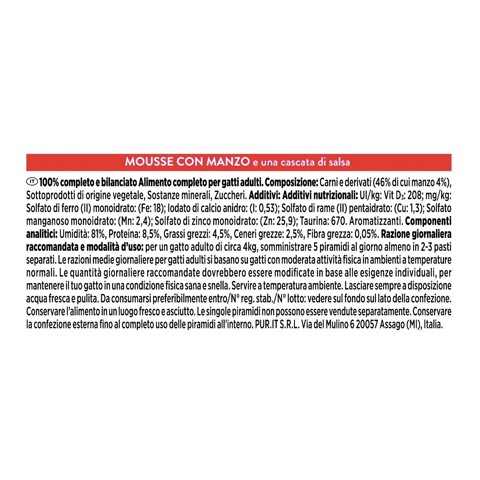 GOURMET 12455642 REVELATIONS per gatto Adulto Mousse con Manzo 4x57 g