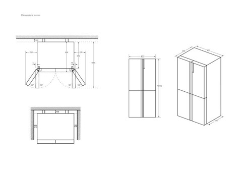 Haier Cube 83 Serie 3 Multidoor HCR3818ENMM ClasseE 467lt-Platino, Stainless steel