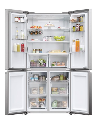 Haier HCR5919ENMP Libera installazione 528 L Platino, Acciaio inox