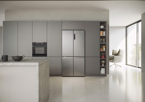 Haier HCR5919ENMP Libera installazione 528 L Platino, Acciaio inox