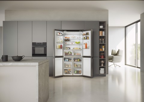 Haier HCR5919ENMP Libera installazione 528 L Platino, Acciaio inox