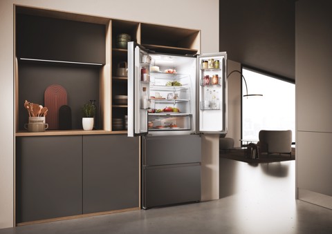 Haier HFR3718ENMD Libera installazione 402 L Acciaio inox