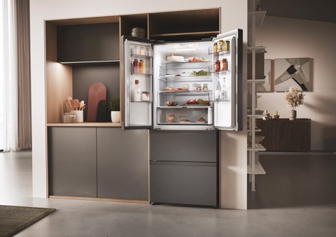 Haier HFR3718ENMD Libera installazione 402 L Acciaio inox