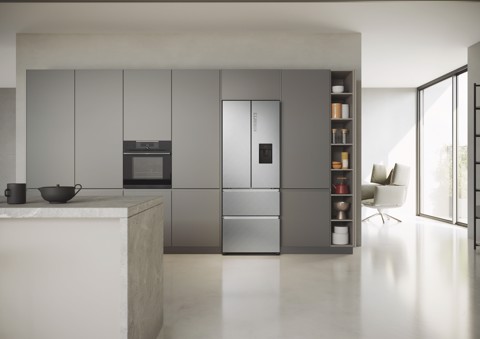 Haier HFR5719EWMG Libera installazione 444 L Argento