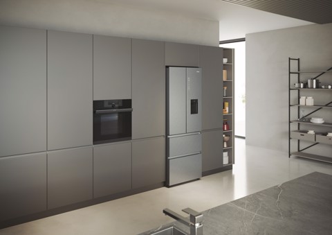 Haier HFR5719EWMG Libera installazione 444 L Argento