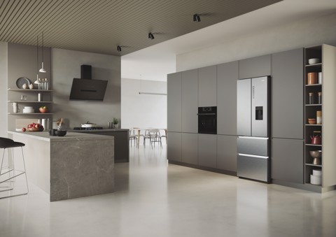 Haier HFR5719EWMG Libera installazione 444 L Argento