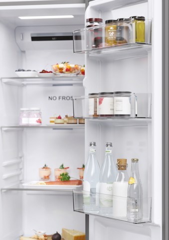 Haier SBS 90 Series 5 HSR5918DNMP Libera installazione 528 L Platino, Acciaio inox