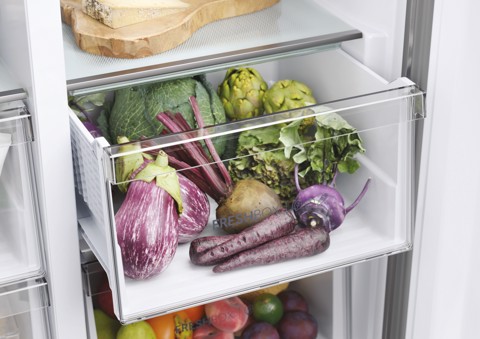 Haier SBS 90 Series 5 HSR5918DNMP Libera installazione 528 L Platino, Acciaio inox