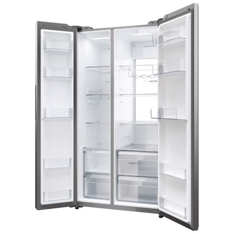 Haier HSW79F18ANMM frigorifero side-by-side Incasso/libero 611 L A Platino, Acciaio inox