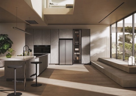 Haier HSW79F18ANMM frigorifero side-by-side Incasso/libero 611 L A Platino, Acciaio inox