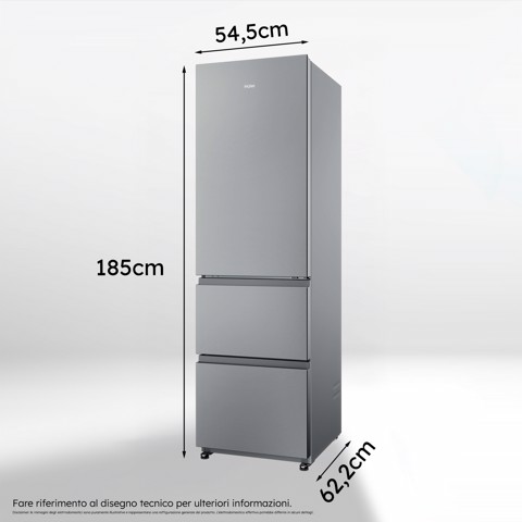 Haier 3D 55 Series 3 HTR3518ENMX Libera installazione 303 L Acciaio inox