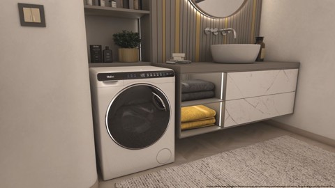 Haier HW50-BP12307-S lavatrice MiniDrum dimensioni ridotte Caricamento frontale 5 kg 1200 Giri/min A Bianco