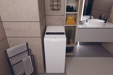 Haier HW90-BPD13386U1 lavatrice Caricamento dall'alto 9 kg 1300 Giri/min Bianco