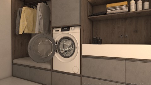 Haier I-Pro Serie 1 Serie 1, Lavatrice Slim 8 KG, 10% più efficente della classe A, 1400 giri, Bianco, Inverter, Refresh, HW80-BP14929A-S