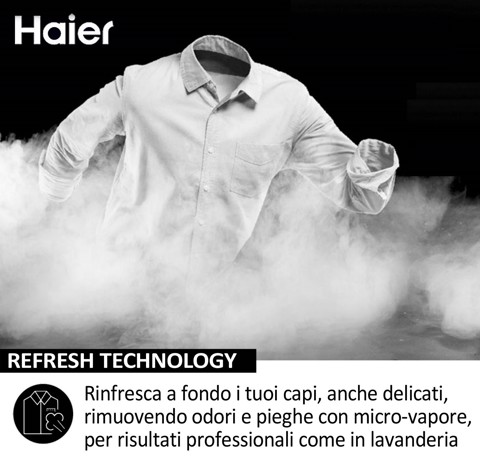 Haier I-Pro Serie 1 Serie 1, Lavatrice Slim 8 KG, 10% più efficente della classe A, 1400 giri, Bianco, Inverter, Refresh, HW80-BP14929A-S