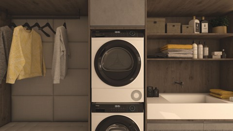 Haier I-Pro Serie 3, Asciugatrice 9 KG, Classe C, Bianco, Inverter, I-Refresh, Wi-Fi, Hygienic, HD90-A3939E-IT
