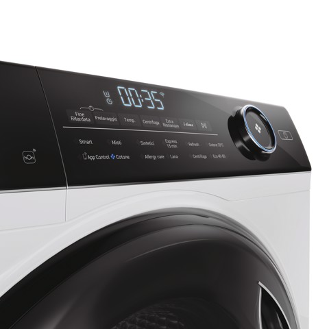 Haier I-Pro Series 5 I-Pro Serie 5, Lavatrice Carica Frontale 9 KG, 25% più efficente della classe A, 1400 giri, Bianco, Direct Motion, Refresh, Wi-Fi, HW90-B14959NEUIT