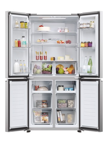 Haier Multidoor HCR3818ENMM ClasseE 467lt-Platino, Stainless steel