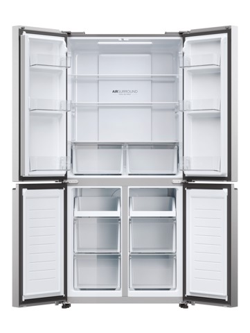 Haier Multidoor HCR3818ENMM ClasseE 467lt-Platino, Stainless steel