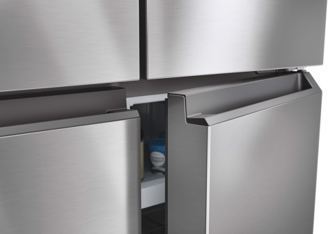 Haier Multidoor HCR3818ENMM ClasseE 467lt-Platino, Stainless steel