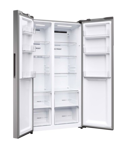 Haier SBS 90 Serie 5 HSR5918DNMP frigorifero side-by-side Libera installazione 528 L D Platino, Acciaio inossidabile