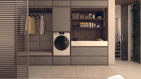 Haier Serie 1, Lavasciuga 10+6 KG, 20% più efficente della classe A, 1600 giri, Bianco, Inverter, Refresh, HWD100-BP16929AS