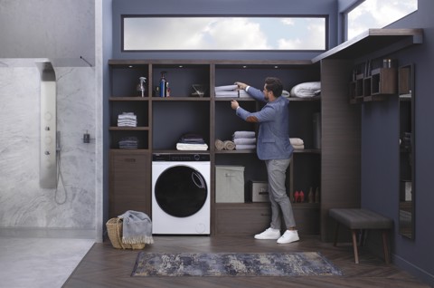 Haier SuperDrum, Lavatrice Carica Frontale 15 KG, Classe A, 1400 giri, Bianco, Inverter, Refresh, HW150-BP14986EIT