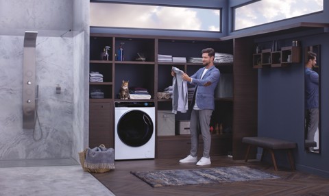 Haier SuperDrum, Lavatrice Carica Frontale 15 KG, Classe A, 1400 giri, Bianco, Inverter, Refresh, HW150-BP14986EIT