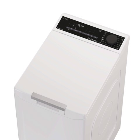 Haier T Series 7, Lavatrice Carica dall'alto 7 KG, 15% più efficente della classe A, 1200 giri, Bianco, Inverter, Vapore, THASN276TM7-S