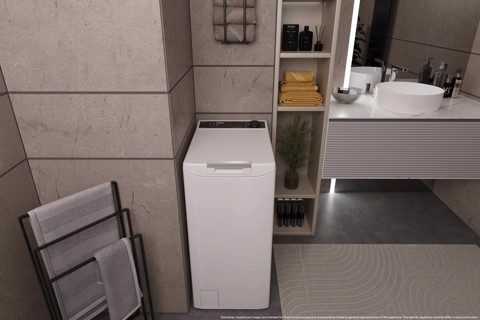 Haier T Series 7, Lavatrice Carica dall'alto 7 KG, 15% più efficente della classe A, 1200 giri, Bianco, Inverter, Vapore, THASN276TM7-S