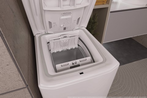 Haier T Series 7, Lavatrice Carica dall'alto 7 KG, 15% più efficente della classe A, 1200 giri, Bianco, Inverter, Vapore, THASN276TM7-S