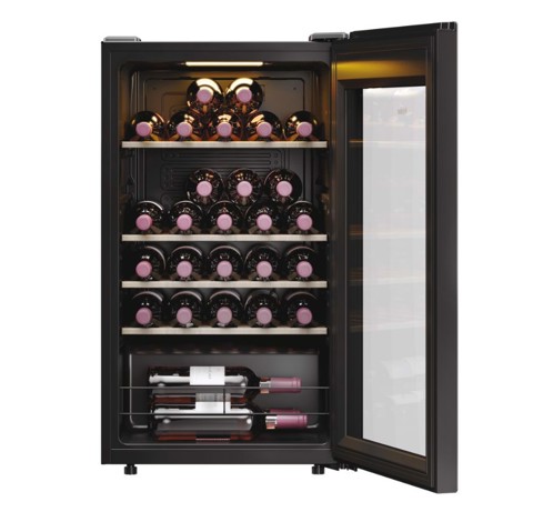 Haier Wine Bank 50 Serie 3 HWS34GGH1 Cantinetta vino con compressore Libera installazione Nero 34 bottiglia/bottiglie