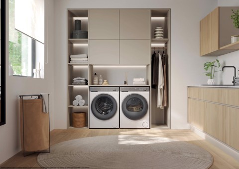 Haier X Series 7 , Asciugatrice 9 KG, Classe A, Bianco, AI PowerInverter, I-Refresh, Wi-Fi, Smart AI, HD90-A367U1-IT