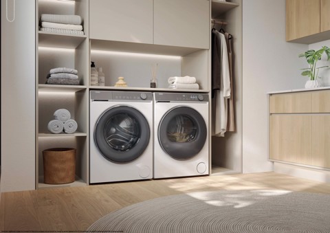 Haier X Series 7 , Asciugatrice 9 KG, Classe A, Bianco, AI PowerInverter, I-Refresh, Wi-Fi, Smart AI, HD90-A367U1-IT