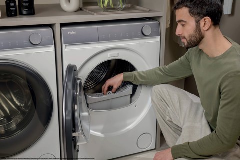 Haier X Series 7 , Asciugatrice 9 KG, Classe A, Bianco, AI PowerInverter, I-Refresh, Wi-Fi, Smart AI, HD90-A367U1-IT