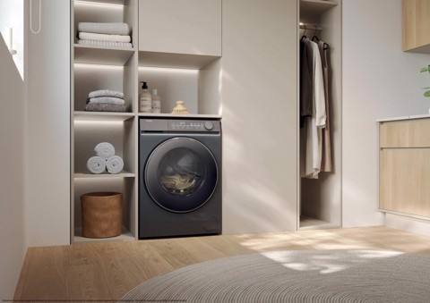 Haier X Series 7, Lavatrice Slim 9 KG, 25% più efficente della classe A, 1400 giri, Antracite, Direct Motion, Vapore, Wi-Fi, Smart AI, Scruscotto Anti-impronta, 360° ABT, HW90-B14367GTUIT