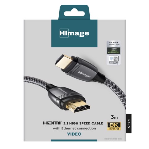 HIMAGE HIP21HDMI8K30MMB cavo HDMI 3 m HDMI tipo A (Standard) Grigio