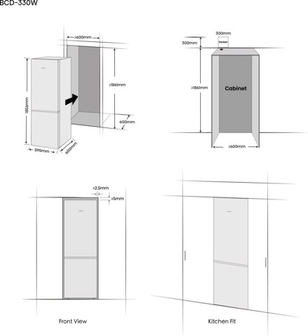 Hisense Frigorifero combinato RB3K330SAIC libera installazione 330L Classe C
