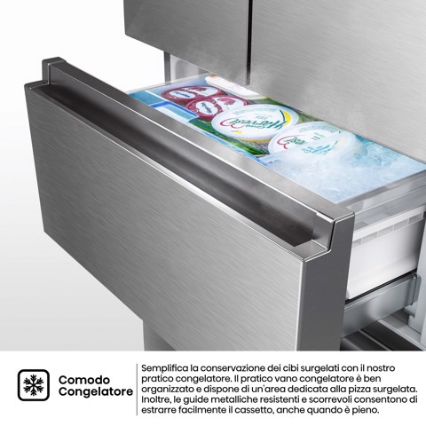 Hisense frigorifero French Door RF632N4BCE libera installazione 485L Classe E Grande capacità