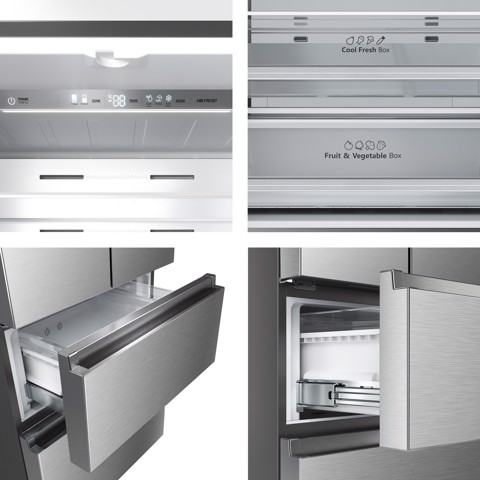 Hisense frigorifero French Door RF632N4BCE libera installazione 485L Classe E Grande capacità