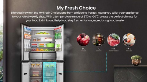 Hisense RQ768N4GBE frigorifero side-by-side Libera installazione 591 L E Nero