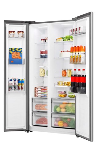 Hisense RS3P558NEIE frigorifero side-by-side Libera installazione 544 L Grigio, Acciaio inox