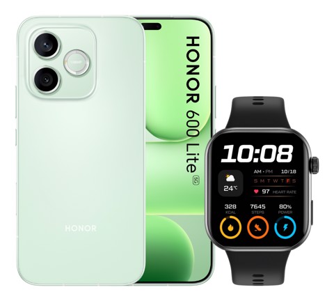 Honor BUNDLE 600 LITE 256GB S GREEN+WATCH 2i BLACK 16,8 cm (6.6") Doppia SIM 5G USB tipo-C 8 GB 6520 mAh Verde