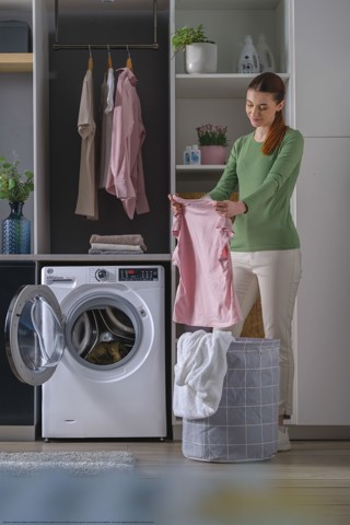 Hoover H-WASH 350 H3WPS4376TAMB6-S lavatrice Caricamento frontale 7 kg 1300 Giri/min Bianco
