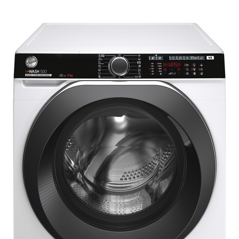 Hoover H-WASH 500 , Lavatrice Carica Frontale 9 KG, 15% più efficente della classe A, 1400 giri, Bianco, Inverter, Vapore, Wi-Fi, HWP 49AMBC7/1-S