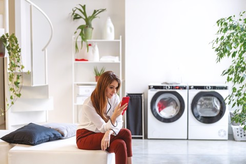 Hoover H-WASH 500 , Lavatrice Carica Frontale 9 KG, 15% più efficente della classe A, 1400 giri, Bianco, Inverter, Vapore, Wi-Fi, HWP 49AMBC7/1-S