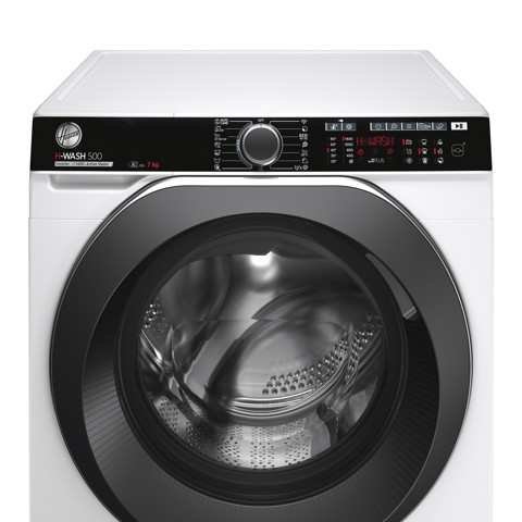 Hoover H-WASH 500 , Lavatrice Slim 7 KG, 15% più efficente della classe A, 1400 giri, Bianco, Inverter, Vapore, Wi-Fi, HWP4 47AMBC7/1-S