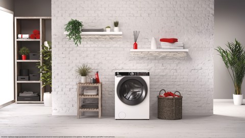 Hoover H-WASH 500 , Lavatrice Slim 7 KG, 15% più efficente della classe A, 1400 giri, Bianco, Inverter, Vapore, Wi-Fi, HWP4 47AMBC7/1-S