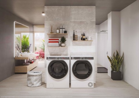 Hoover H-WASH 550 H5WPB610AMBC8-S lavatrice Caricamento frontale 10 kg 1551 Giri/min A Grigio, Argento